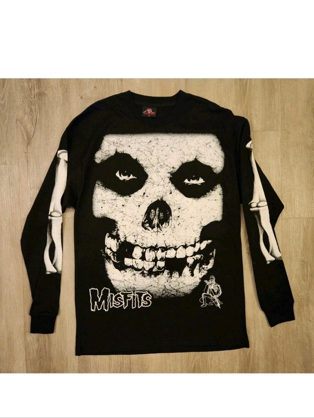 Vintage Misfits Skull Punk Rock Band T Shirt Size Large Double Sided AOP Y2K